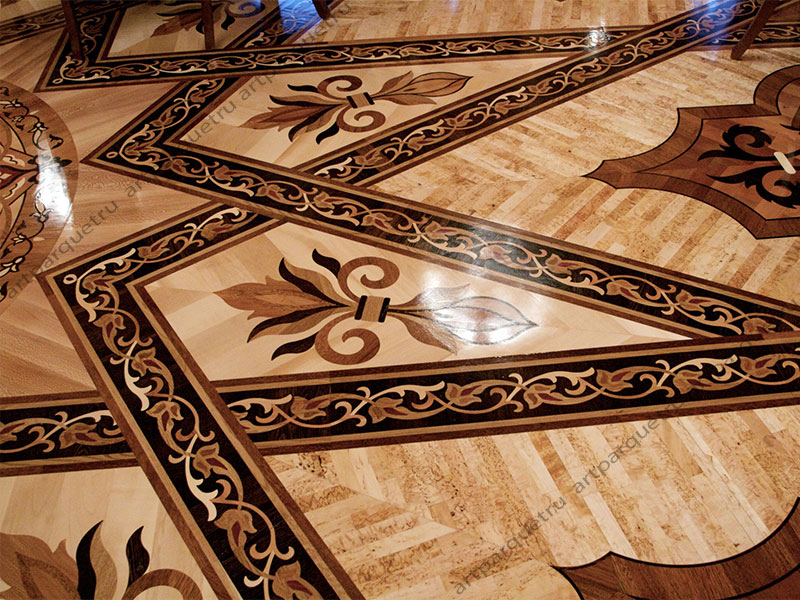 Wenge and maple parquet